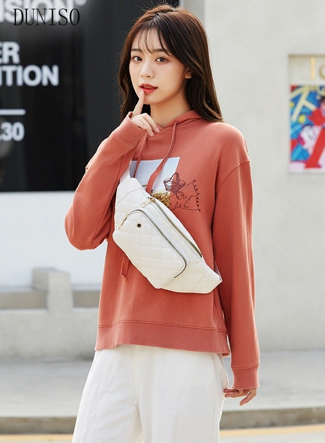 DUNISO Crossbody Bag Waist Bag for Men and Women Waterproof Multipurpose Chest Shoulder Bag with Buckle Everyday Carry Bag Sling Bag for Travel Work Sports White Pack - Image 1