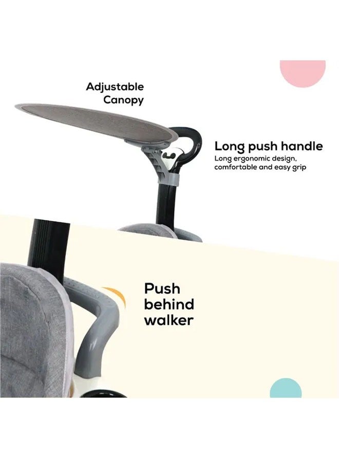 كيكي مشاية أطفال قابلة للتعديل مع صينية موسيقى، تصميم قابل للطي وعجلات أمان - Image 4