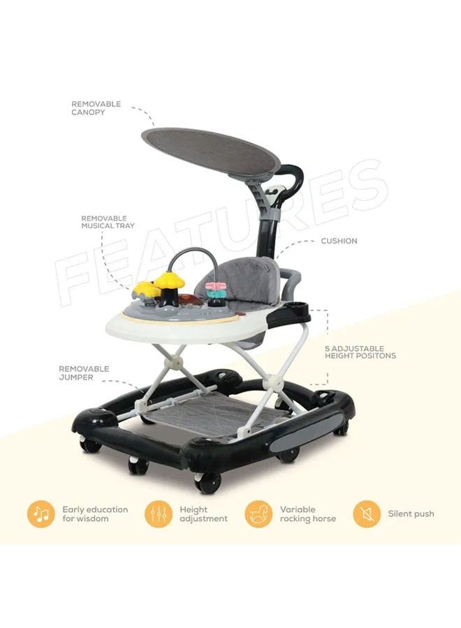 كيكي مشاية أطفال قابلة للتعديل مع صينية موسيقى، تصميم قابل للطي وعجلات أمان - Image 2