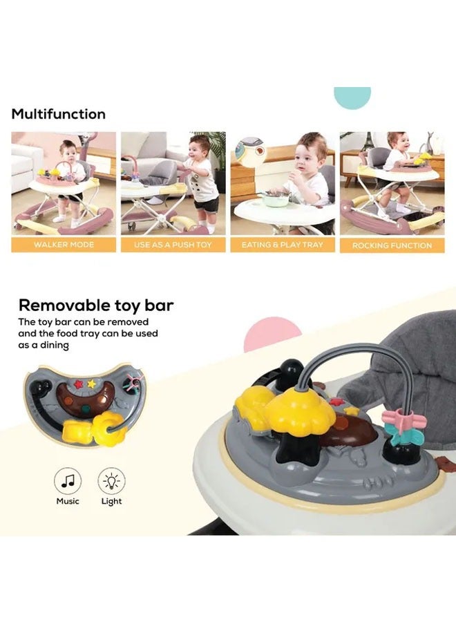 كيكي مشاية أطفال قابلة للتعديل مع صينية موسيقى، تصميم قابل للطي وعجلات أمان - Image 3