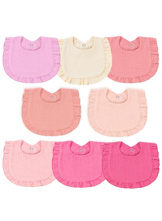 duludulu Baby Muslin Bibs Bandana Drool Baby Bibs For Girls Adjustable 100% Cotton Soft Baby Bibs For Drooling And Teething Organic Solid Colors Lapshoulder Bibs - Image 1