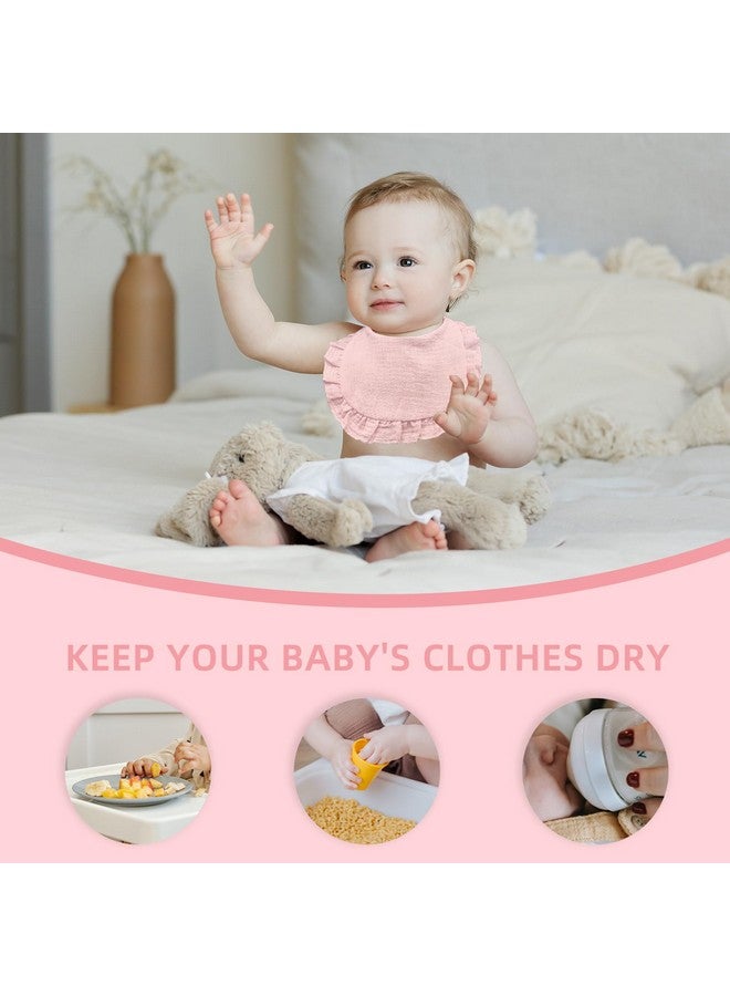 duludulu Baby Muslin Bibs Bandana Drool Baby Bibs For Girls Adjustable 100% Cotton Soft Baby Bibs For Drooling And Teething Organic Solid Colors Lapshoulder Bibs - Image 3