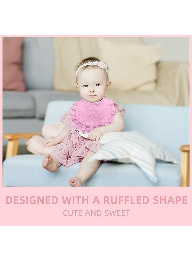 duludulu Baby Muslin Bibs Bandana Drool Baby Bibs For Girls Adjustable 100% Cotton Soft Baby Bibs For Drooling And Teething Organic Solid Colors Lapshoulder Bibs - Image 5