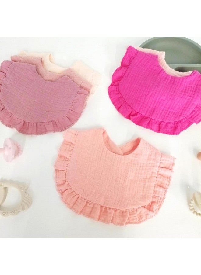 duludulu Baby Muslin Bibs Bandana Drool Baby Bibs For Girls Adjustable 100% Cotton Soft Baby Bibs For Drooling And Teething Organic Solid Colors Lapshoulder Bibs - Image 4