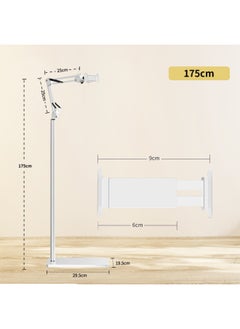 2025 Tablet Stand Suitable For Ipad Mobile Phone Stand Cantilever Lazy Support Frame Bed Floor Mobile Phone Stand-Color:White 175 Cantilever (upgraded Model) *special For Mobile Phones