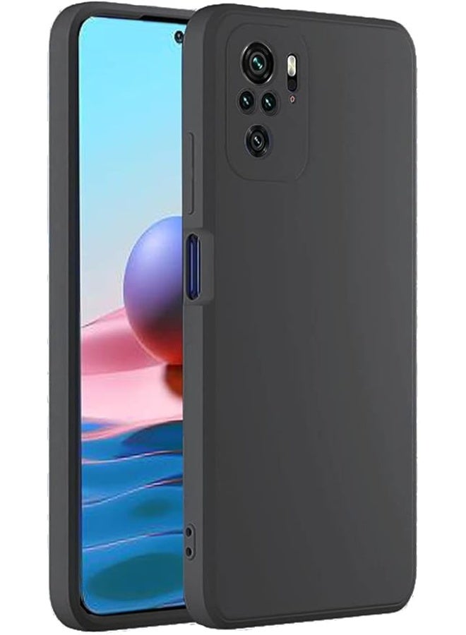 غطاء واقي لهاتف Redmi Note 10 5G، غلاف خلفي ناعم رفيع TPU غلاف سيليكون مرن متوافق مع Redmi Note 10 5G - أسود