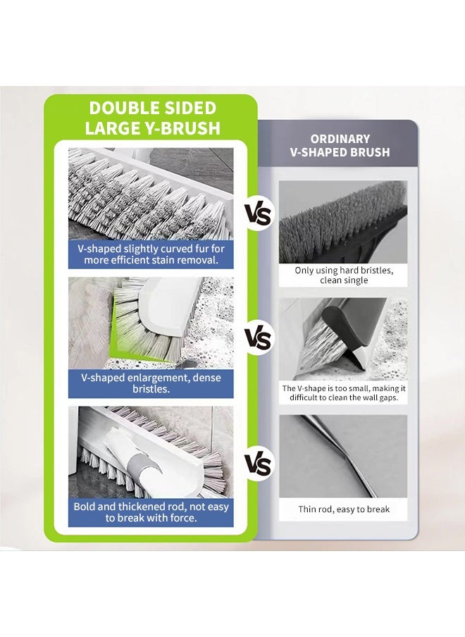 Generic - Multi-Functional Broom V-Shaped Design, Long-Handled Scrub Brush 180° Rotatable Brush Head Design, Suitable for Cleaning in Various Occasions - Image 1