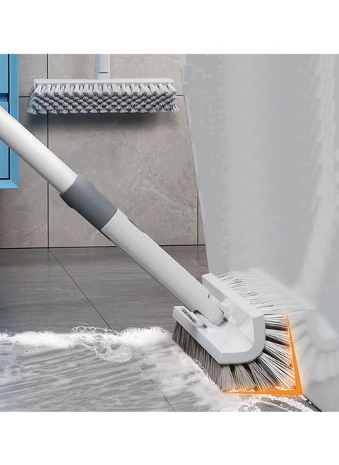 مكنسة متعددة الوظائف بتصميم على شكل حرف V، فرشاة تنظيف بمقبض طويل بتصميم رأس فرشاة دوارة 180 درجة، مناسبة للتنظيف في مناسبات مختلفة