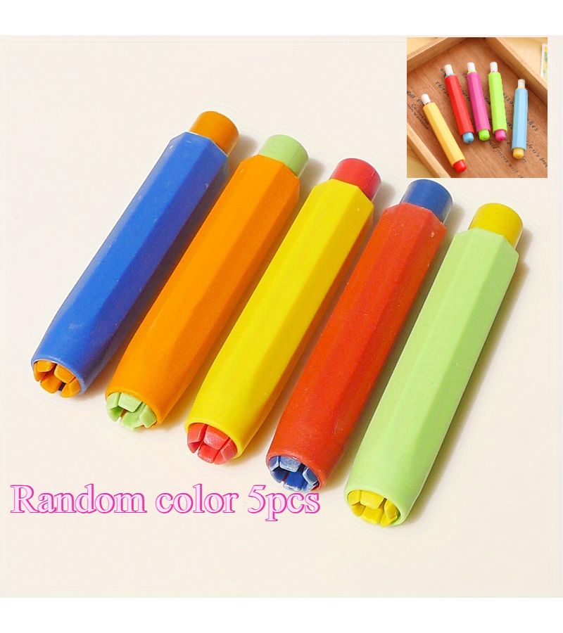 5 Colored Chalk Holders Ultra Fine Round Head Dust Free For Blackboard Writing Drawing - Image 5