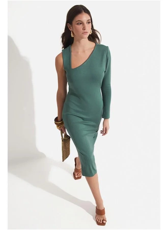 JUNE June Sleeve Detailed Dress Green