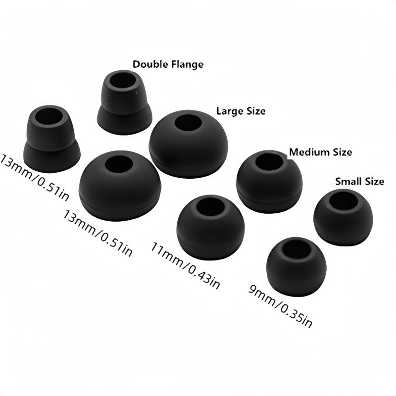 Wiki VALLEY 8 Pairs Replacement Silicone Earbuds Tips for Powerbeats Pro & Beats Flex/BeatsX Headphones, 4 Sizes Soft Flexible Noise Reduction Eartips Compatible with Beats Flex Earbuds Replacement Tips (Black) - Image 3