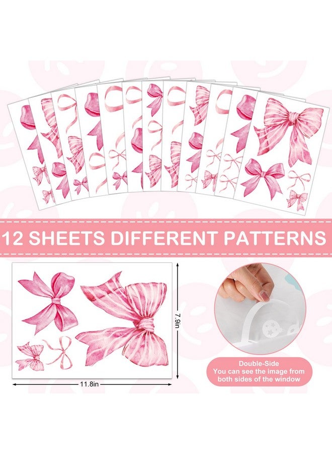 Whaline ملصقات حائط قوس قزح وردية عصرية من واهلين 12 ورقة، ملصقات جدارية من قوس قزح وردي فاتح لحفلة يوم الحب للبنات، 7.9 × 11.8 بوصة - Image 2