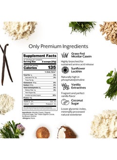 ProMix Nutrition Promix Casein Protein Powder, Vanilla- 2.5lb Bulk - Grass-Fed & 100% All Natural - Slow & Sustained Recovery Post Workout Fitness - Shakes, Smoothies, Baking & Cooking Recipes - Gluten-Free  - Image 4