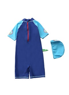 Royee Children's Little Dinosaur Swimsuit Long Sleeved One Piece Sun Proof Swimsuit With Hat For Height 70-120cm Boys  - Image 2
