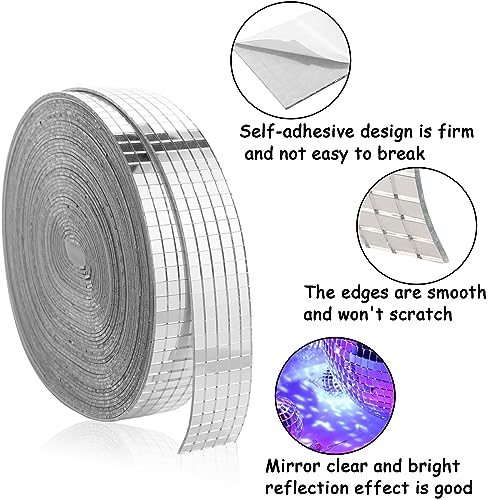 Retainbre Disco Ball Mirror Tiles Self Adhesive Disco Ball Tapes Stickers Small Square Mirror Mosaic Tiles for Crafts and DIY Decoration Accessory (10000 Pcs) - Image 4