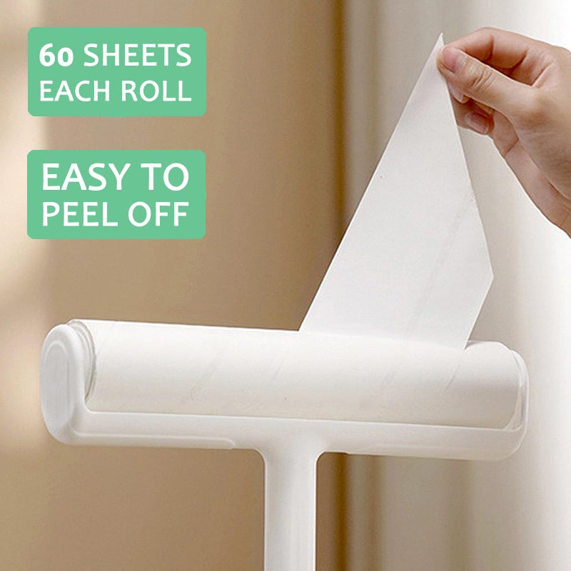 MINGRACE 9.45 Inch Lint Roller Refills Only  Large Floor Lint Remover Roller Refills For Pet Hair  Extra Sticky 5 Rolls Total 300 Sticky Sheets - Image 5