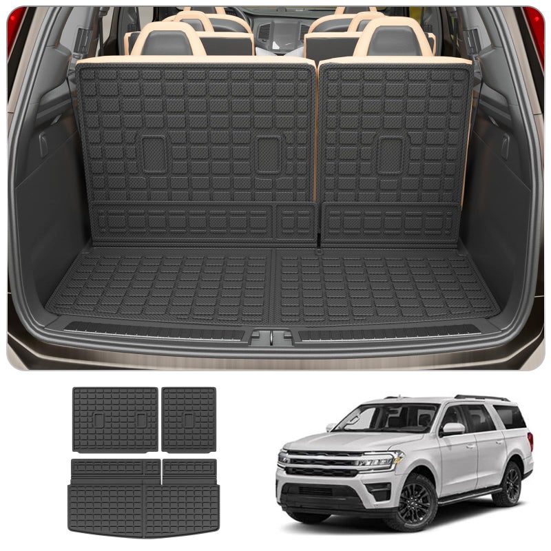 Thinzyou Cargo Mat Compatible with 20182024 2025 Ford Expedition Lincoln Navigator Not for Max or L Models Cargo Liner Trunk Liner 2023 Expedition 78 Seats Accessories Trunk MatBackrest Mats