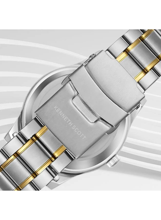 Kenneth Scott  Men's Stainless Steel Analog Watch K23029-TBTW - 38 mm for Men | Best Price UAE