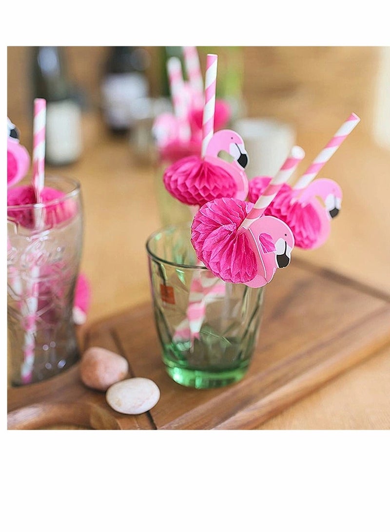 شو وو Drink Straws,100Pcs Flamingo Paper Straws Tropical Fruit Drinking Decorative for Summer Pool Wedding Beach Baby Birthday Party Decoration Supplies, 2 Style, 50 Pcs Per Style - Image 4