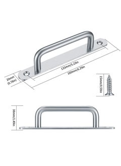 Y&D Door Handles, 2 Pcs Pull Push Handles with Metal Plates Stainless Steel Sliding Heavy Duty Handle Hardware for Cupboard Cabinet Garage Shed Barn Gate (160mm/6.29in)  - Image 2