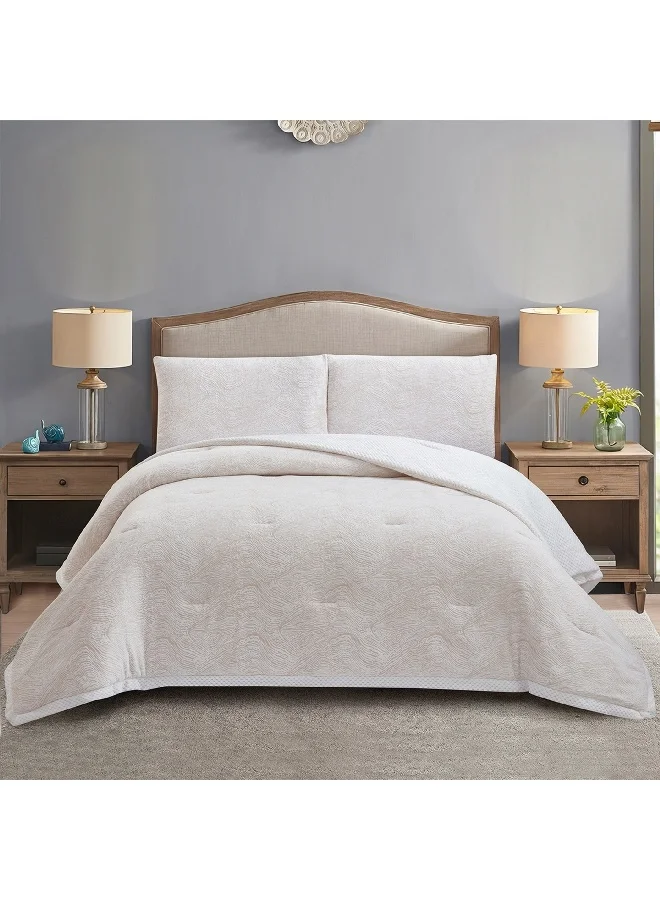 Home Box Bern Miass 3-Piece Micromilk Velvet Flannel King Comforter Set 240 x 220 cm