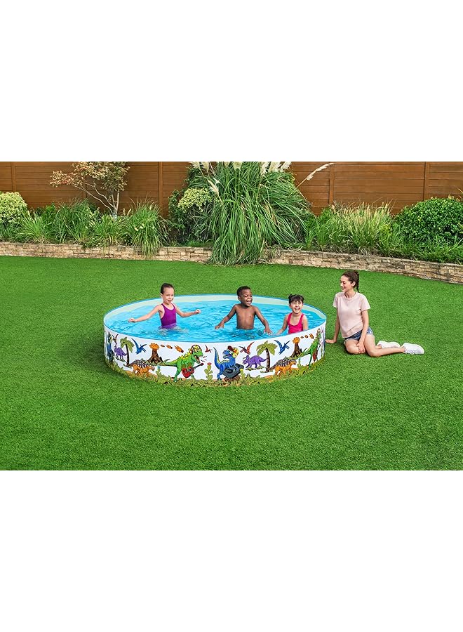 بست واي مسبح ديناصور قابل للنفخ للأطفال، مسبح خارجي، مسبح حديقة، 2.44 متر مربع، 46 سم - Image 2