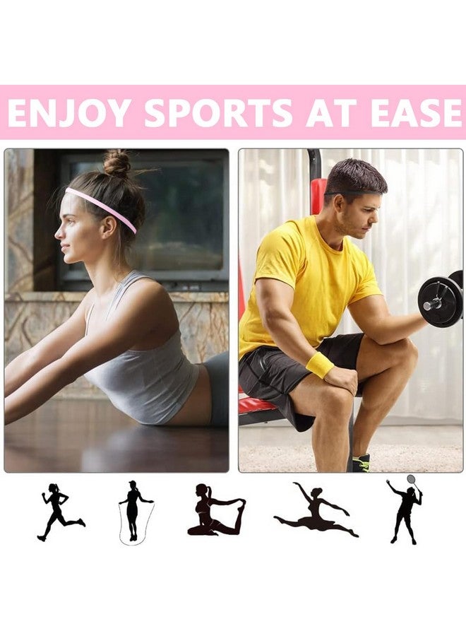 MAYCREATE¬Æ 4Pcs Sports Hair Band for Men, Elastic Gym Hair Band for Women, Non-Slip Mens Hair Band Head Bands for Women, Stretchy Thin Athletic Workout Hair Bands for Womens - Image 5