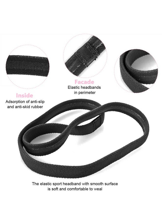 MAYCREATE¬Æ 4Pcs Sports Hair Band for Men, Elastic Gym Hair Band for Women, Non-Slip Mens Hair Band Head Bands for Women, Stretchy Thin Athletic Workout Hair Bands for Womens - Image 4