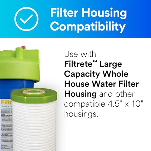 Filtrete Large Capacity Whole House Grooved Replacement Water Filter 4WH-HDGR-F01, 1-Pack, for use with 3WH-HD-S01 System - Image 2
