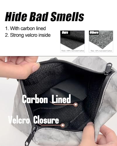 FIREDOG Smell Proof Bag with Combination Lock,6"x9" Odor Proof Pouch Case Container for Travel Storage (Marble Black) - Image 2