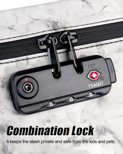 FIREDOG Smell Proof Bag with Combination Lock,6"x9" Odor Proof Pouch Case Container for Travel Storage (Marble Black) - Image 3