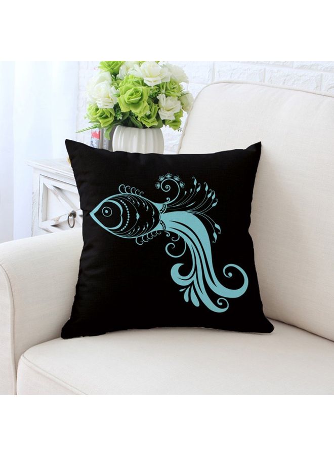 NIBEMINENT Decorative Cushion Cover Black/Blue 45x45cm