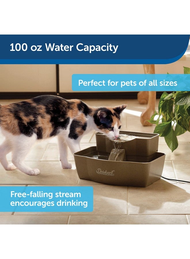 بيت سيف نافورة الحيوانات الأليفة متعددة الطبقات من PetSafe - وعاء سقاية كبير رائع للقطط والكلاب - ارتفاعان للشرب - رائع للحيوانات الأليفة المسنة - سعة مياه 100 أونصة - مياه نقية ومفلترة - Image 5