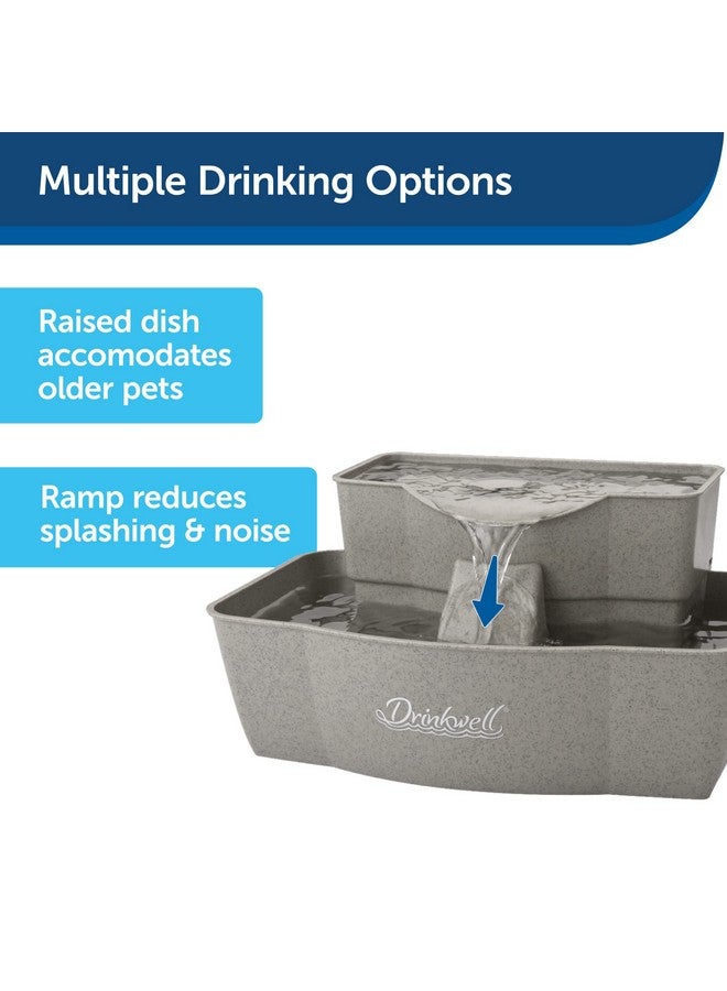 بيت سيف نافورة الحيوانات الأليفة متعددة الطبقات من PetSafe - وعاء سقاية كبير رائع للقطط والكلاب - ارتفاعان للشرب - رائع للحيوانات الأليفة المسنة - سعة مياه 100 أونصة - مياه نقية ومفلترة - Image 3