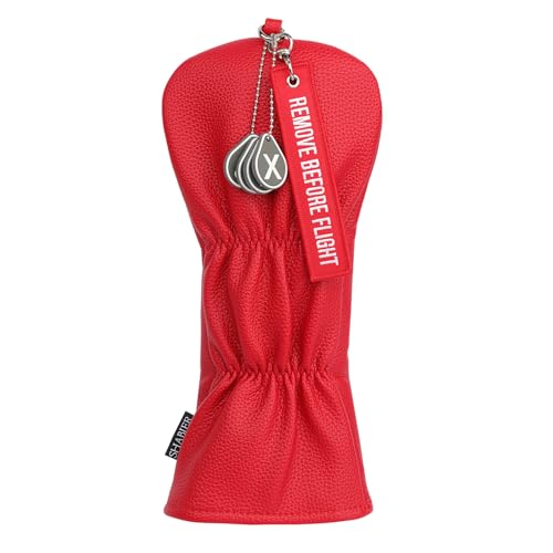 SHABIER Red Golf Head Cover with Remove Before Flight Design for Hybrid Club - Image 3