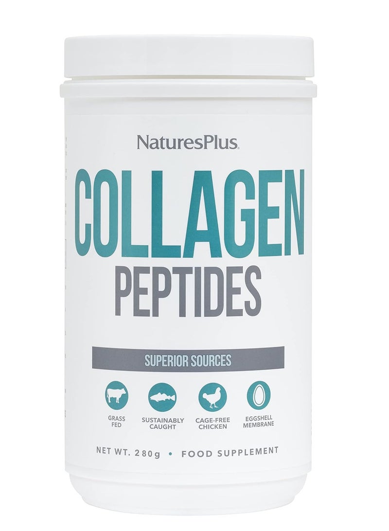 Natures Plus Collagen Peptides - 0.65 lbs Powder - Hair, Skin, Nail & Joint Health, Immune System Support - Non-GMO, Gluten Free - 28 Servings