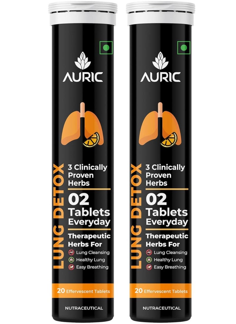 Lung Detox Supplement With Natural Blend of NAC N-Acetylcysteine, Pushkarmool, Piper Longum And Licorice Herbs Extract Lungs Cleaner for Detoxification and Immune Defense Pack of 40 Tablets