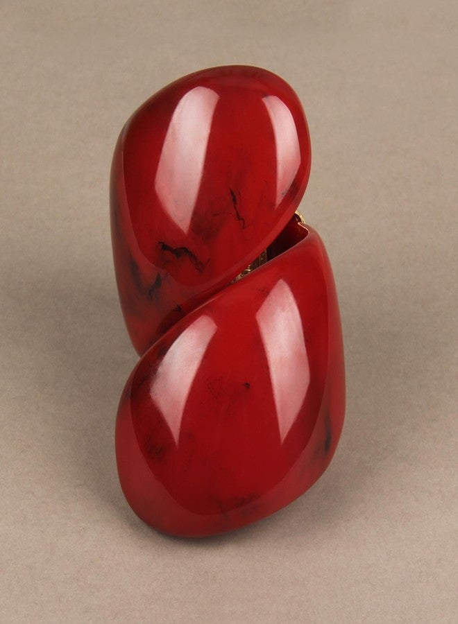 Bjesinmo Bangle Bracelets for Women Chunky Twisted Bracelets Red Acrylic Bracelet Resin Bangle Bracelet Arm Cuff Jewelry - Image 3