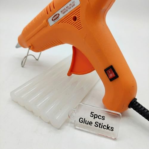 Mario ME-117, 100 Watt Professional Hot Melt Glue Gun For Crafting & DIY Purpose (Orange) + 5 Glue Sticks - Image 3