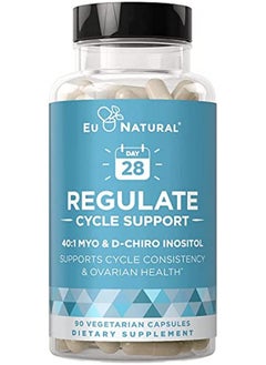 Eu Natural Regulate Myoinositol & Dchiro Inositol Fertility Supplements For Women 2In1 Hormone Balance At Optimal 40:1 Ratio Cycle Consistency Menstrual & Ovulation Support 90 Vegetarian Soft Capsules  - Image 1