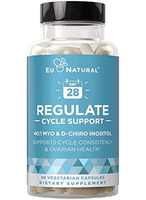 Regulate Myoinositol & Dchiro Inositol Fertility Supplements For Women 2In1 Hormone Balance At Optimal 40:1 Ratio Cycle Consistency Menstrual & Ovulation Support 90 Vegetarian Soft Capsules