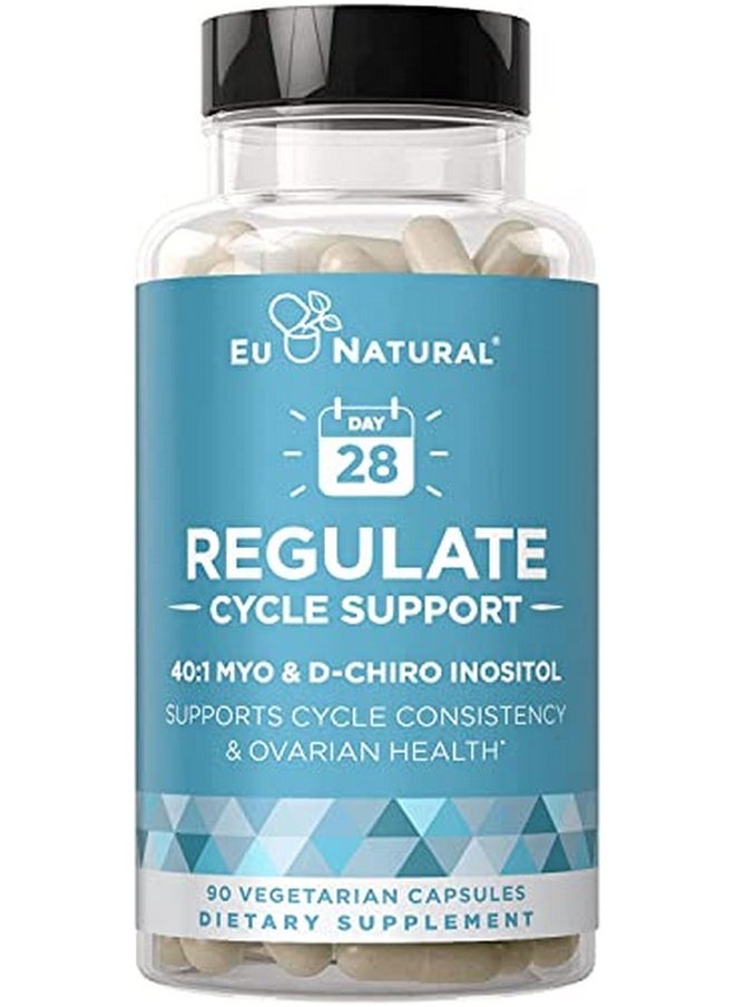 Eu Natural Regulate Myoinositol & Dchiro Inositol Fertility Supplements For Women 2In1 Hormone Balance At Optimal 40:1 Ratio Cycle Consistency Menstrual & Ovulation Support 90 Vegetarian Soft Capsules  - Image 1