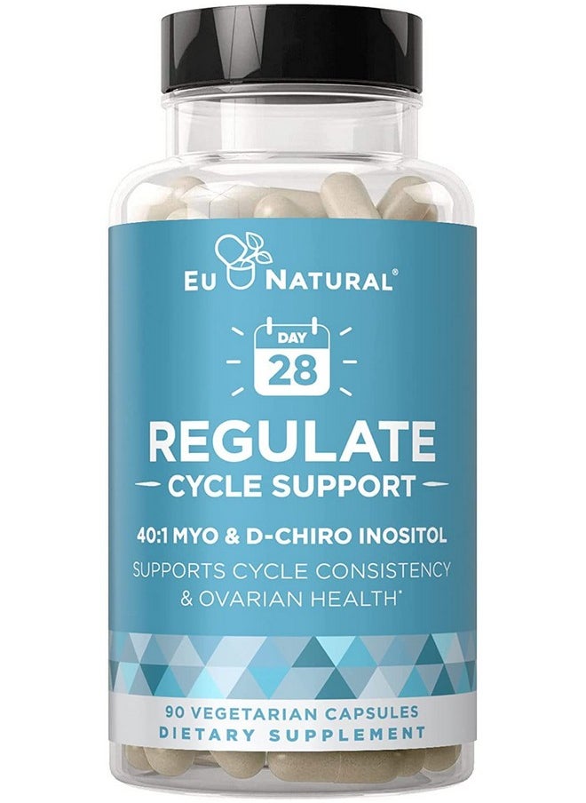 Eu Natural Regulate Myoinositol & Dchiro Inositol Fertility Supplements For Women 2In1 Hormone Balance At Optimal 40:1 Ratio Cycle Consistency Menstrual & Ovulation Support 90 Vegetarian Soft Capsules  - Image 2