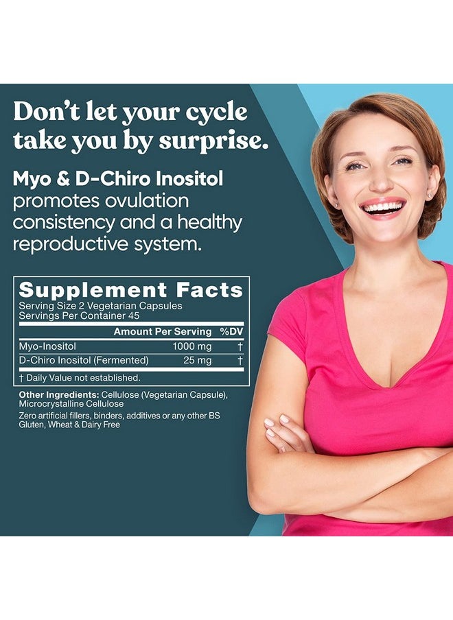 Eu Natural Regulate Myoinositol & Dchiro Inositol Fertility Supplements For Women 2In1 Hormone Balance At Optimal 40:1 Ratio Cycle Consistency Menstrual & Ovulation Support 90 Vegetarian Soft Capsules  - Image 3