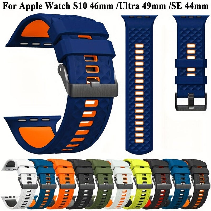 Compatible 46mm 45mm 44mm 42mm 49mm Silicone Sports Band for Apple Watch Series SE Ultra - Image 3