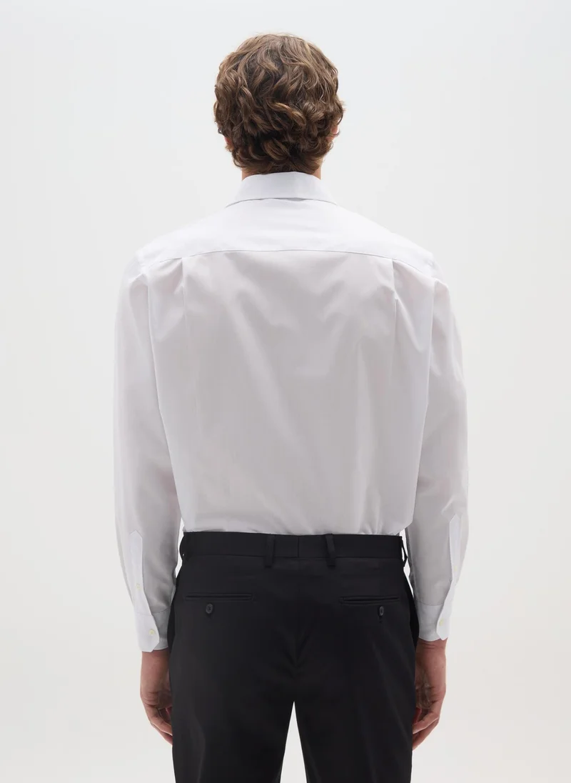 Ovs  OVS White Regular Fit Easy Iron Shirt for Men | Best Price UAE