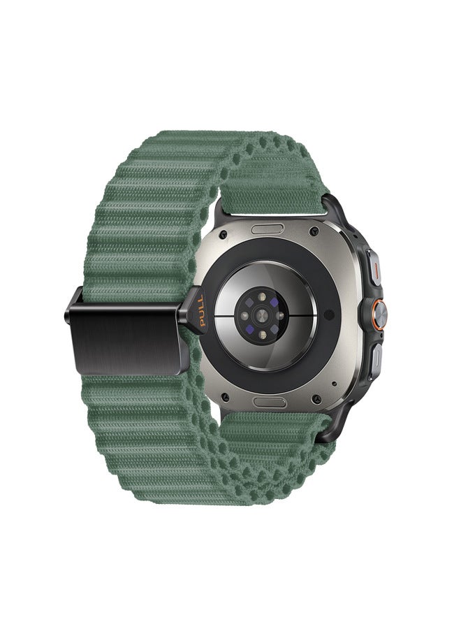 لساعة Samsung Galaxy Watch 7 Ultra Watch Band Trail حزام رياضي مموج عريض للطرق الوعرة - اللون: أخضر جيشي - المواصفات: Samsung Ultra - Image 1