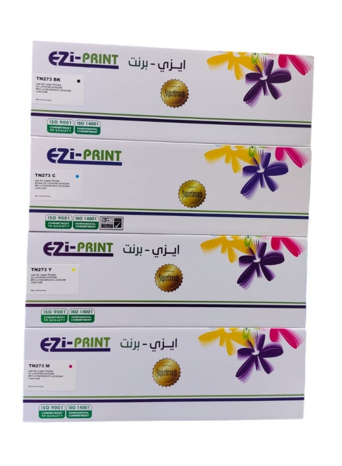 TN 273 four color Compatible Toner Cartridge Brother Replacement For MFC-HL-3210CW/L3230CDW/L3270CDW/L3290CDW/L3510CDW/L3551CDW/L3750CDW/L3710/3750/3770 Printers (Black, Cyan, Magenta, yellow)