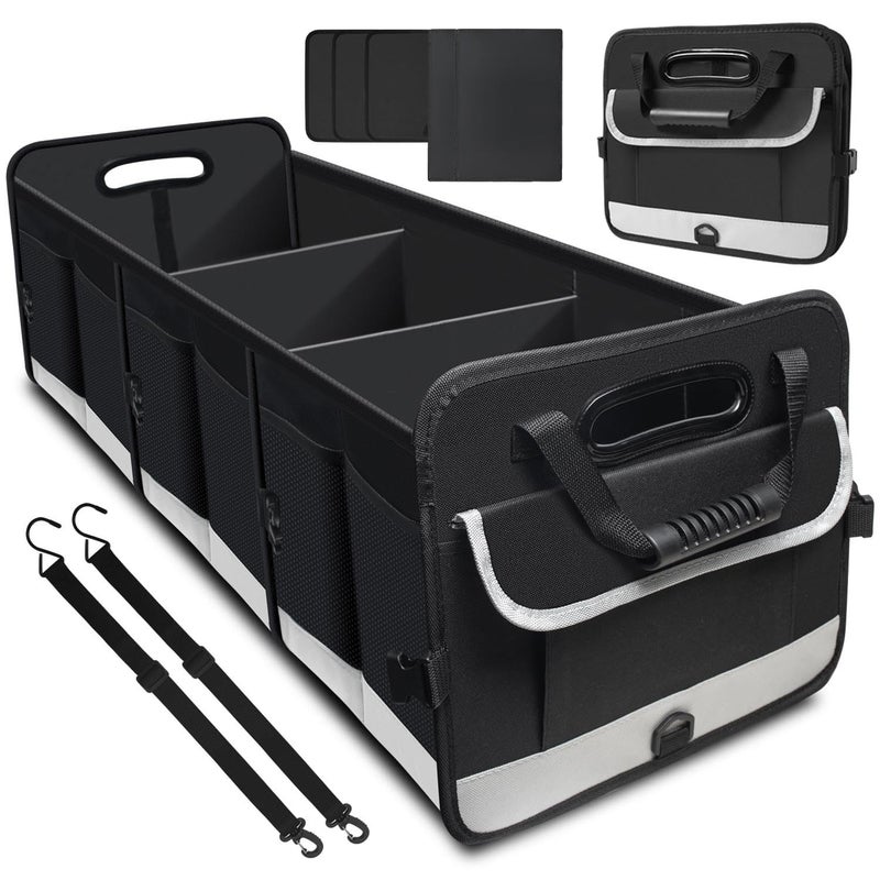 AOPHY Trunk Organizer for Car 95L Large Capacity Storage with NonSlip Bottom Strips and 2 Retractable Straps Cargo Organizer for Suv Truck Sedan Waterproof Portable Car Organizers for Women Men