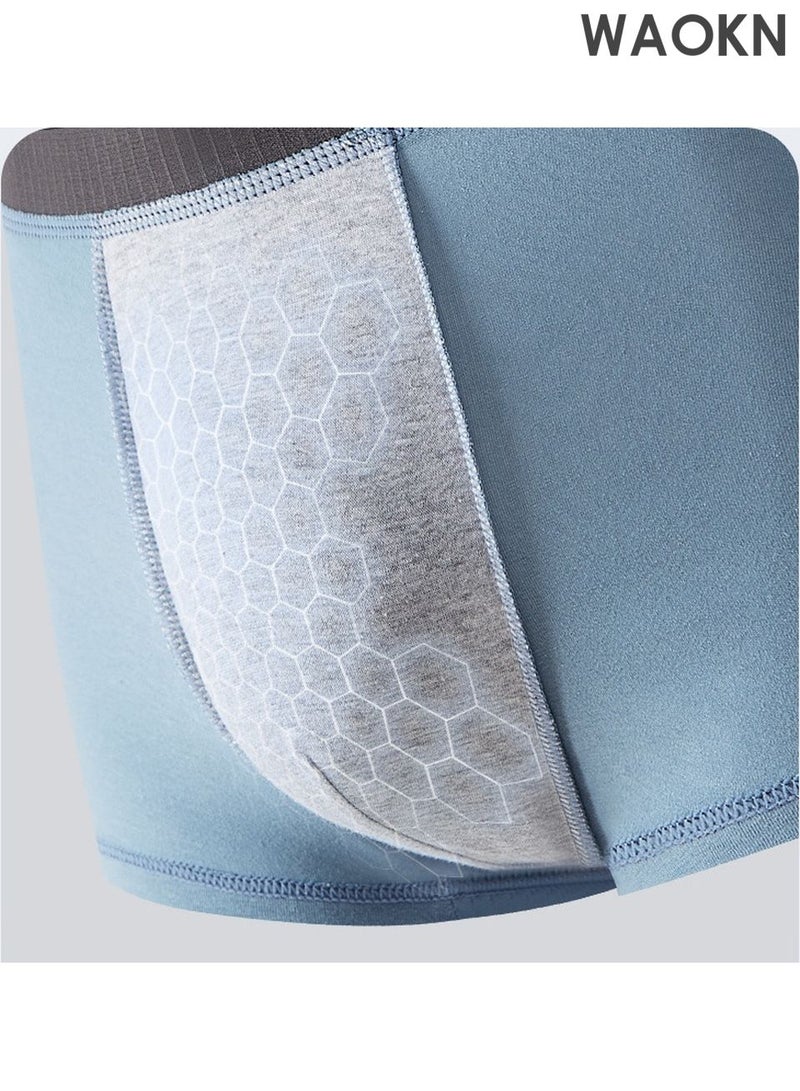 WAOKN 3 * PACK Men's Pure Cotton Underwear, Graphene antibacterial Crotch Bottom Fabric, Skin Friendly, Breathable and Comfortable, Moisture-Wicking Cotton Boxer Briefs U-shaped Comfortable Breathable Underwear Fashion Men's Boxer Briefs - Image 5